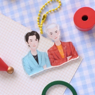 Keyring พวงกุญแจอะคริลิคแบบใส : SC + ห่วงไข่ปลาสีเหลือง