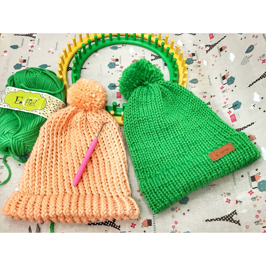 บล็อกวงกลม บล็อกถักหมวก + ฟรีอุปกรณ์ถัก เข็มเกี่ยวและเข็มเย็บ (Loom knitting ถักง่าย มีคลิปสอน)
