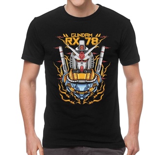 เสื้อยืดผ้าฝ้ายเสื้อยืดแขนสั้นลําลอง ผ้าฝ้าย พิมพ์ลาย Gundam RX-78 Mech Robot Manga Mecha Japan Harajuku Gunpla สําหรับผ