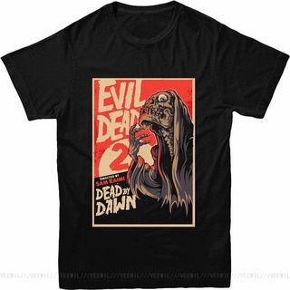 เสื้อยืดโอเวอร์ไซส์GILDAN ใหม่ เสื้อยืดผ้าฝ้าย 100% พิมพ์ลายโครงกระดูก Evil Dead 2 Evil Dead 2 แนวตลก เข้ากับทุกการแต่งก