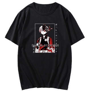 คอลูกเรือเสื้อยืด พิมพ์ลายการ์ตูน Todoroki Shoto Tshrit Basic My Hero Academia สําหรับผู้ชายS-5XL