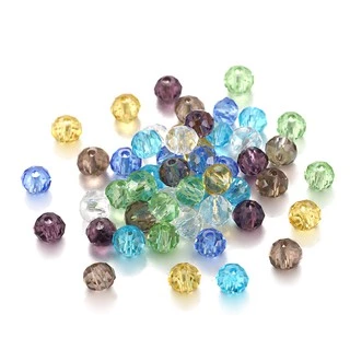 ลูกปัดแก้วคริสตัล 2-8มม. 70-195ชิ้น สีโปร่งแสง สำหรับสร้อยข้อมือ DIYเครื่องประดับ