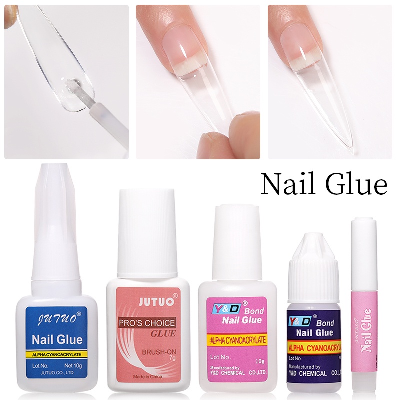 กาวติดเล็บแห้งเร็วสําหรับเล็บปลอม Glitter เล็บอะคริลิค Rhinestone ตกแต่งกาวเสริม Adhensive Nail Care เครื่องมือ