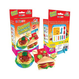 คิดอาร์ท ชุดแป้งโดว์+แม่พิมพ์สปาเกตตี้&amp;แซนวิส Kidart Dough +Molds Spaghetti &amp; Sandwich  (DOP120-S7)