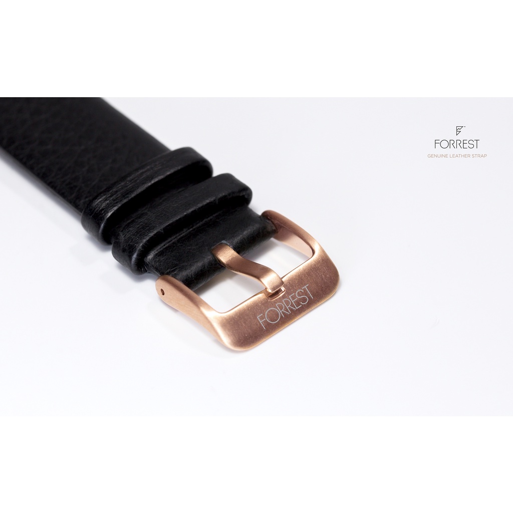 Forrest Leather Bronze Black Strap สายนาฬิกาหนังเเท้สีดำเข้มรุ่น Bronze Stone