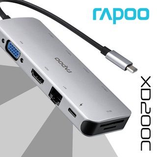 RAPOO XD200C USB-C 10 IN 1 MULTI FUNCTION ADAPTER - HDMI / USB 3.0 HUB / TYPE-C TO HDMI / CARD READER / DOCKING STATION.