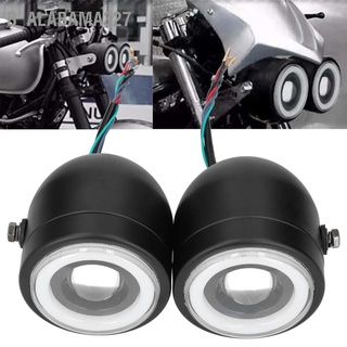 Alabama327ไฟหน้า Led Drl ทรงกลม สีขาว สีฟ้า สไตล์เรโทร