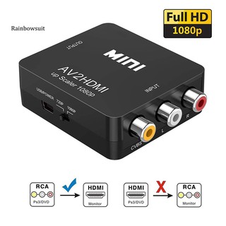 【RB】อะแดปเตอร์แปลงเสียงวิดีโอ Full HD 1080P RCA เป็น HDMI AV สําหรับ PC HD Player TV