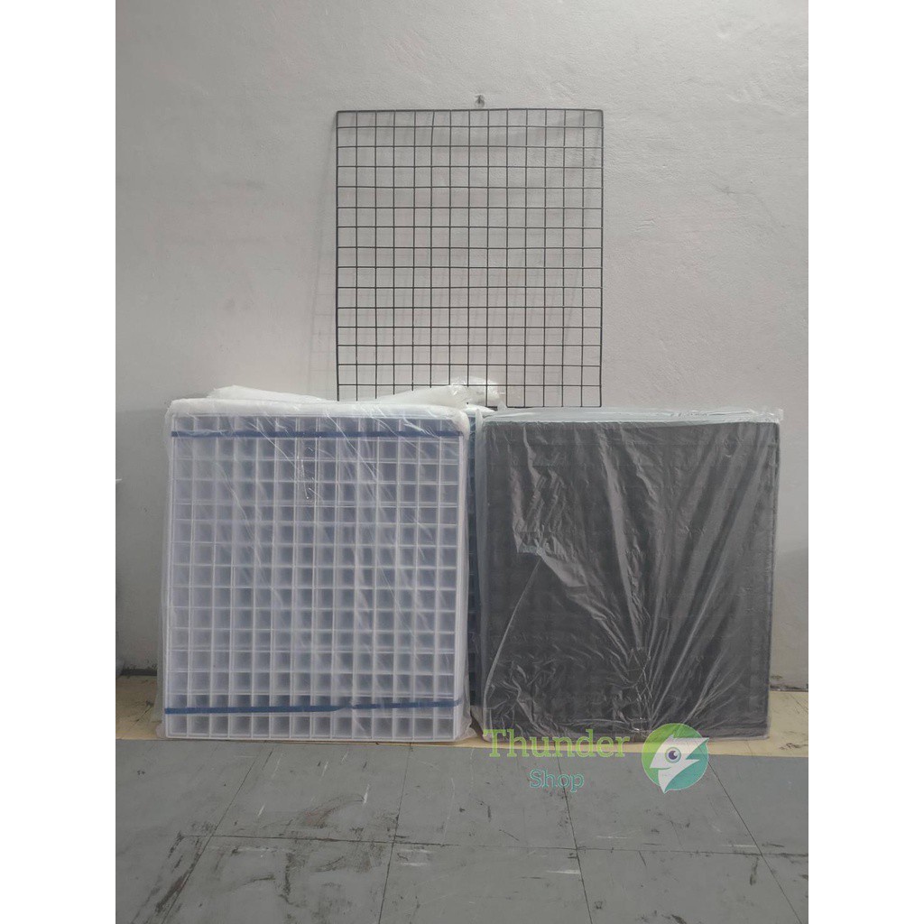 แผงขายของ ตะแกรงขายของ ตะแกรงเหล็ก ชุบพลาสติกหนา กันสนิม คงทน ขนาด 60x60 สั่งได้เลย td99