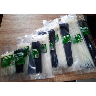 Cable Tie เคเบิ้ลไทร์ เข็มขัดรัดสายไฟ หนวดกุ้ง สายรัดไนล่อน สีดำ 4นิ้ว 6นิ้ว 8นิ้ว 10นิ้ว 12นิ้ว ยี่ห้อ Nano เอนกประสงค์