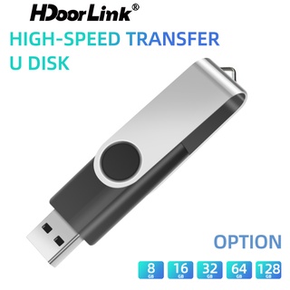 Hdoorlink แฟลชไดรฟ์ USB 2.0 128GB 64GB 32GB 16G ความเร็วสูง สําหรับคอมพิวเตอร์ Mac