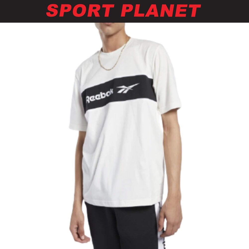 SDEAZ✳✲Reebok Men Classic Linear Short Sleeve Tee Shirt Baju Lelaki (FK2716) Sport Planet 48-06