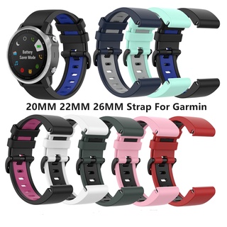 สายนาฬิกาข้อมือซิลิโคน 26 22 20 มม. สําหรับ Garmin Fenix 7X 6 6S 6X Pro 5X5 5S 3HR D2 S60