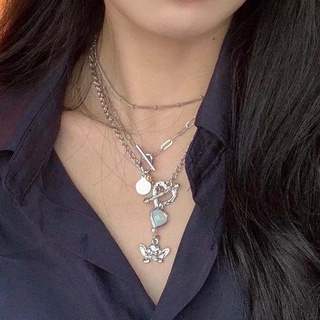 Fashion New Korean Ins Angel Necklace Beautiful Style Retro Necklace Ladies Love Pendant Handmade Niche Design Clavicle Chain