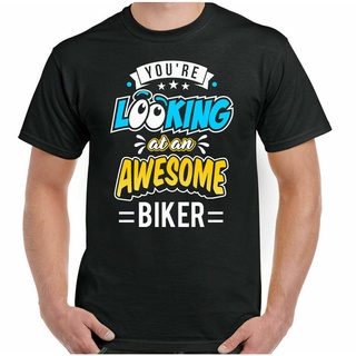 เสื้อยืดผ้าฝ้าย พร้อมส่ง เสื้อยืด ลาย YouRe Looking Awesome Biker หลากสีสัน สไตล์อินเดีย สําหรับผู้ชาย 2022