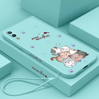 เคส iPhone 11 11 Pro 11 Pro max เคสโทรศัพท์ ซิลิโคน TPU นิ่ม เรียบง่าย น่ารัก ลูกแมว ขอบตรง เคสป้องกัน