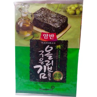 Yangban Seasoned Laver with Olive Oil 20g ยางปั้นปรุงรสด้วยน้ำมันมะกอก 20 กรัม