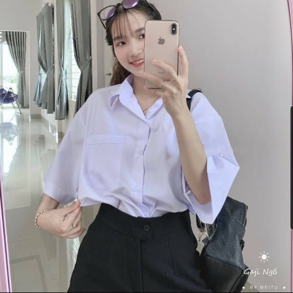 SLEEVE SOMI SHIRT - เสื้อ SOMI สีขาว - WIDE FORM SOMI SHIRT