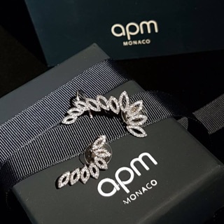 Leaf diamond cuff earrings