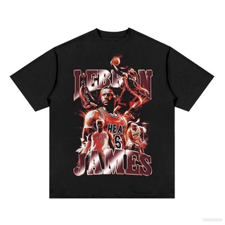 Ys2 เสื้อยืดลําลอง แขนสั้น คอกลม ทรงหลวม ลาย NBA James Miami Heat Fan สไตล์วินเทจ สําหรับเล่นกีฬา SY2