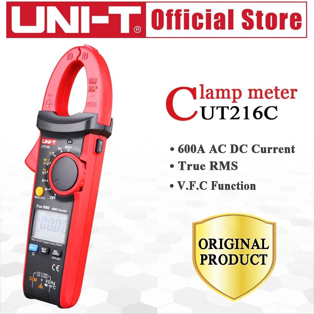 (ลดกระหน่ํา 10.10) UNI-T UT216A UT216B UT216C UT216D แคลมป์มิเตอร์ดิจิทัล True RMS VFC AC DC