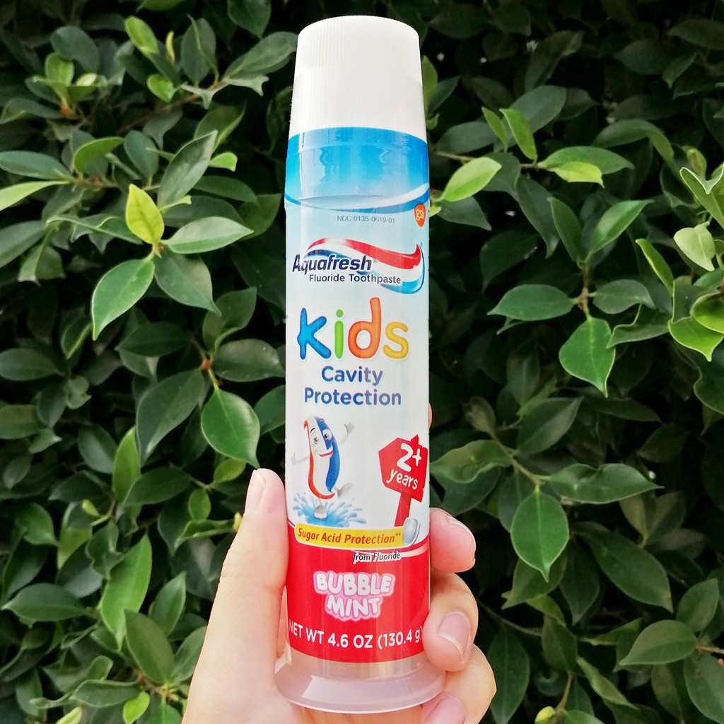 ยาสีฟันป้องกันฟันผุ สำหรับเด็ก Toothpaste Kids Cavity Protection, Bubble Mint 130.4 g (Aquafresh®)