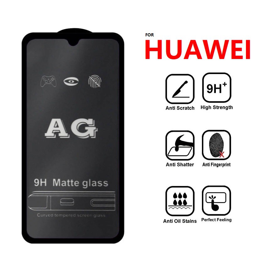 HUAWEI MATE 20 / MATE 30 / P40 / P30 / P20 Pro / P20 AG MATTE กระจกนิรภัยแบบเต็มหน้าจอปกป้องหน้าจอ