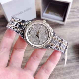 Michael kors kiley crystal pave two tone watch