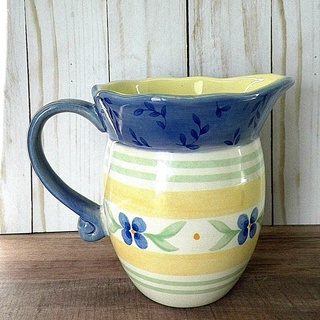 (K013)  Pfaltzgraff Summer Breeze cream pitcher  เหยือกเซรามิก ขนาด 4 5/8x6 นิ้ว  ลาย Summer Breeze ส่งออก