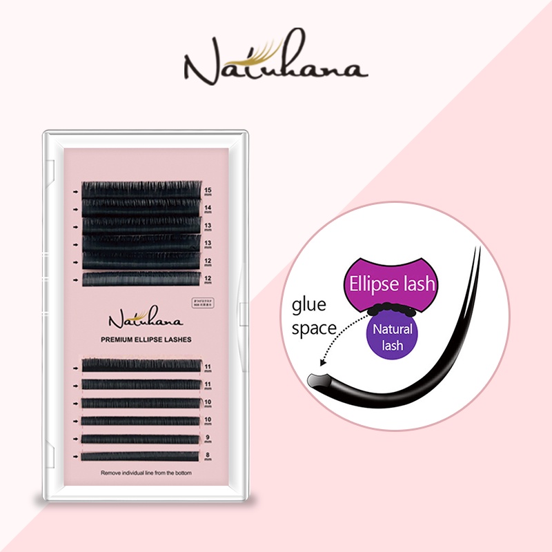 NATUHANA Ellipse ขนตาแบน Extensions 0.15 มม.0.20 มม.Mink Matte ส่วนบุคคล Lash Extension