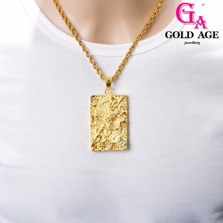 Ga เครื่องประดับแฟชั่น สร้อยคอชุบทอง 24k จี้แกะสลัก แบรนด์ทั่วไป Fu สไตล์เกาหลี วินเทจ สําหรับผู้ชาย