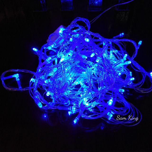 ไฟคริสต์มาส ไฟประดับ 100 Led ยาว 8 ม.ไม่กระพริบ แสงสีน้ำเงิน | Shopee  Thailand