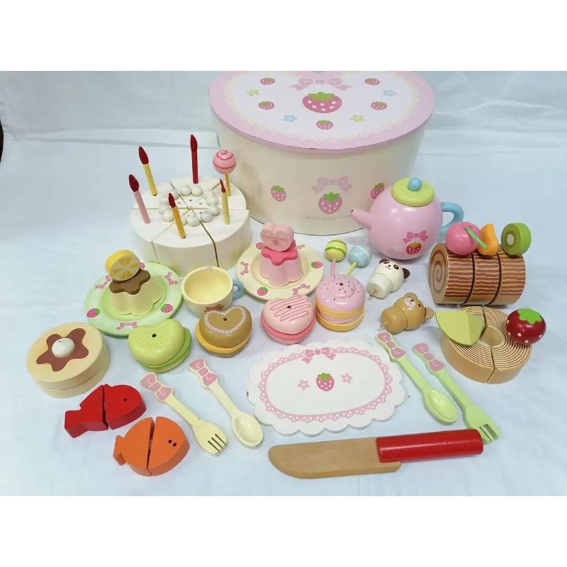 ชุดครัวของเล่นไม้​ งานญี่ปุ่นMother Garden Heart-shaped Dessert Wooden Toy