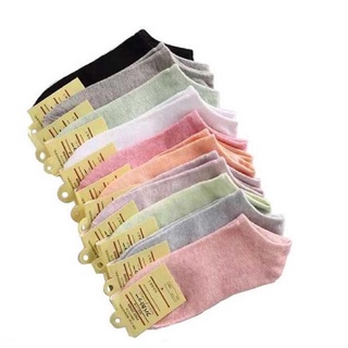 🔥ขายดีมาก  ถุงเท้าญี่ปุ่น 10 สี พาสเทล