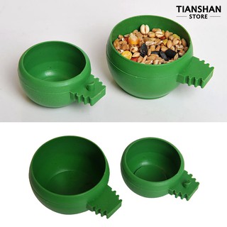 Tian＊ Bird Feeding Bowl Food Water Plastic Round Cage Feeder