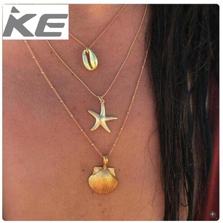 Popular Beach Alloy Shell Starfish Scallop Pendant MultiWomens Necklace Jewelry for girls for