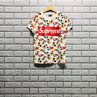 TS001 เสื้อยืดพิมพ์ลายมิกกี้Supreme