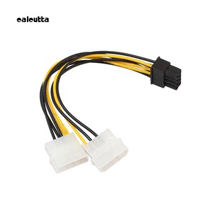 CAL-18cm 8 Pin(6+2) PCIE to Dual Molex Connector Graphics Card Power Cable Cord