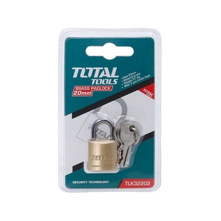 Total แม่กุญแจทองเหลือง 20 มม. ระบบล็อคสปริง รุ่น TLK32202 ( Pad Lock ) กุญแจ กุญแจทองเหลือง แม่กุญแจ ล็อคบ้าน