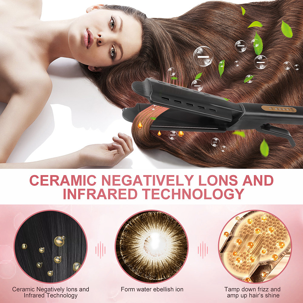 Hair Straightener Four-Gear Temperature Adjustment Ceramic Tourmaline ...