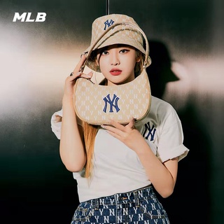 MLB (พร้อมส่ง) กระเป๋าNY MLB JAQUARD MONOGRAM HOBO BAG กระเป๋าถือ กระเป๋าสะพายข้าง ของแท้💯%