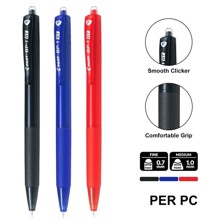 Pilot BP-1 RT Ball Pen - 0.7MM(FINE)/1.0MM(MEDIUM) 1PCS