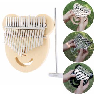 17 Key Bear Face Shape Thumb Piano Kalimba with Tuning Hammer