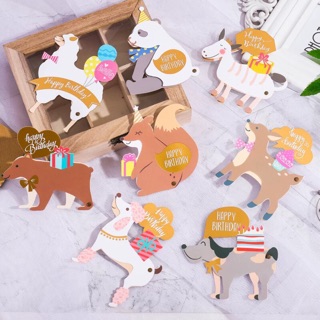 🦙พร้อมส่ง🌵[การ์ด+ซอง] การ์ดอวยพรวันเกิด Happy Birthday Card ลายสัตว์ น่ารักมากๆ