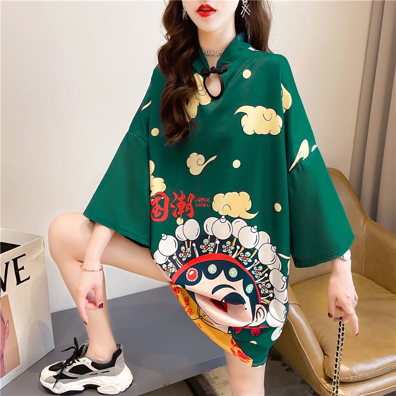 Guochao cheongsam young 2021 สาวสไตล์ปรับปรุงชุดผู้หญิงสั้นเล็ก新款2021年少女显瘦中国风连衣裙小个子短款女facaik789.my12