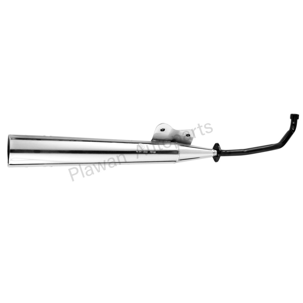 ท่อไอเสียเดิม Smash 110 / ปลายตรง แบรนด์ Groove | คอดำ ชุบนิกเกิล-โครเมี่ยม ท่อหนัก เสียงเงียบ มอก.แ