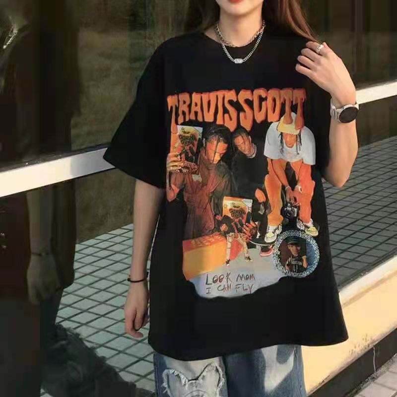 KOKO 2277 เสื้อยืดผู้หญิงแฟชั่น oversize เสื้อผ้าวินเทจผู้หญิง สไตล์เกาหลี ฮิปฮอป สกรีนลาย ทรงหลวม