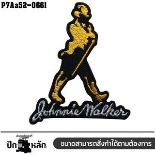 อาร์มติดเสื้อ ลาย Johnnie Walker ปักดำเหลืองขาวพื้นโพลีดำ Size/7*6 งานปักละเอียดคุณภาพดีรุ่น P7Aa52-0661 พร้อมส่ง!!!!