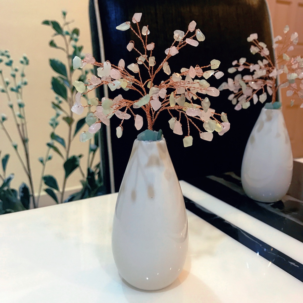 [By You Trade] Rose & Serpentine Crystal Tree/Feng Shui Tree/คริสตัลอัญมณี/Pokok Crystal สําหรับตกแต