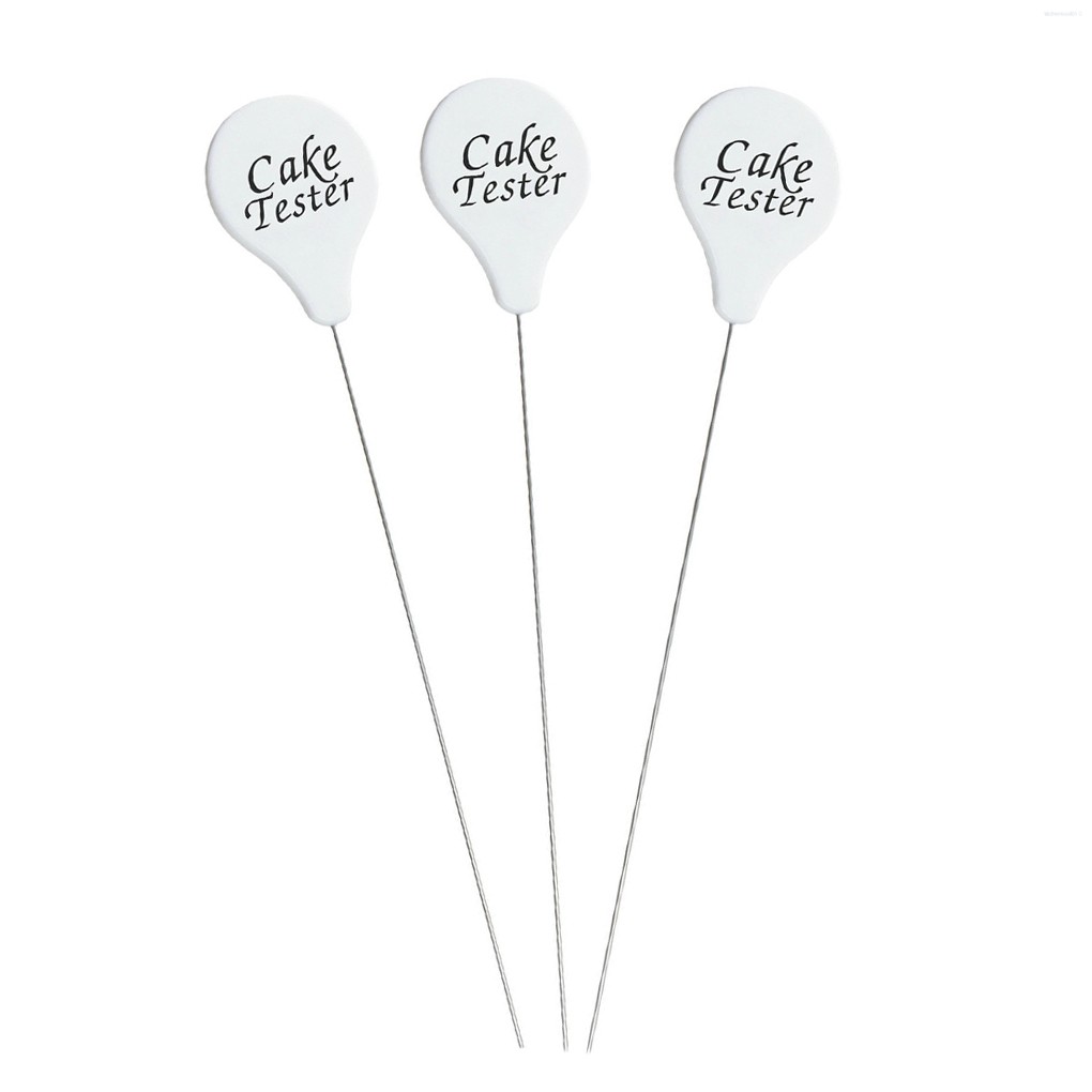 3pcs Stainless Steel Cake Skewer Kitchen Cake Tester Probe Skewer Pin Needle Reusable Baking Pick Stick Kitchentool